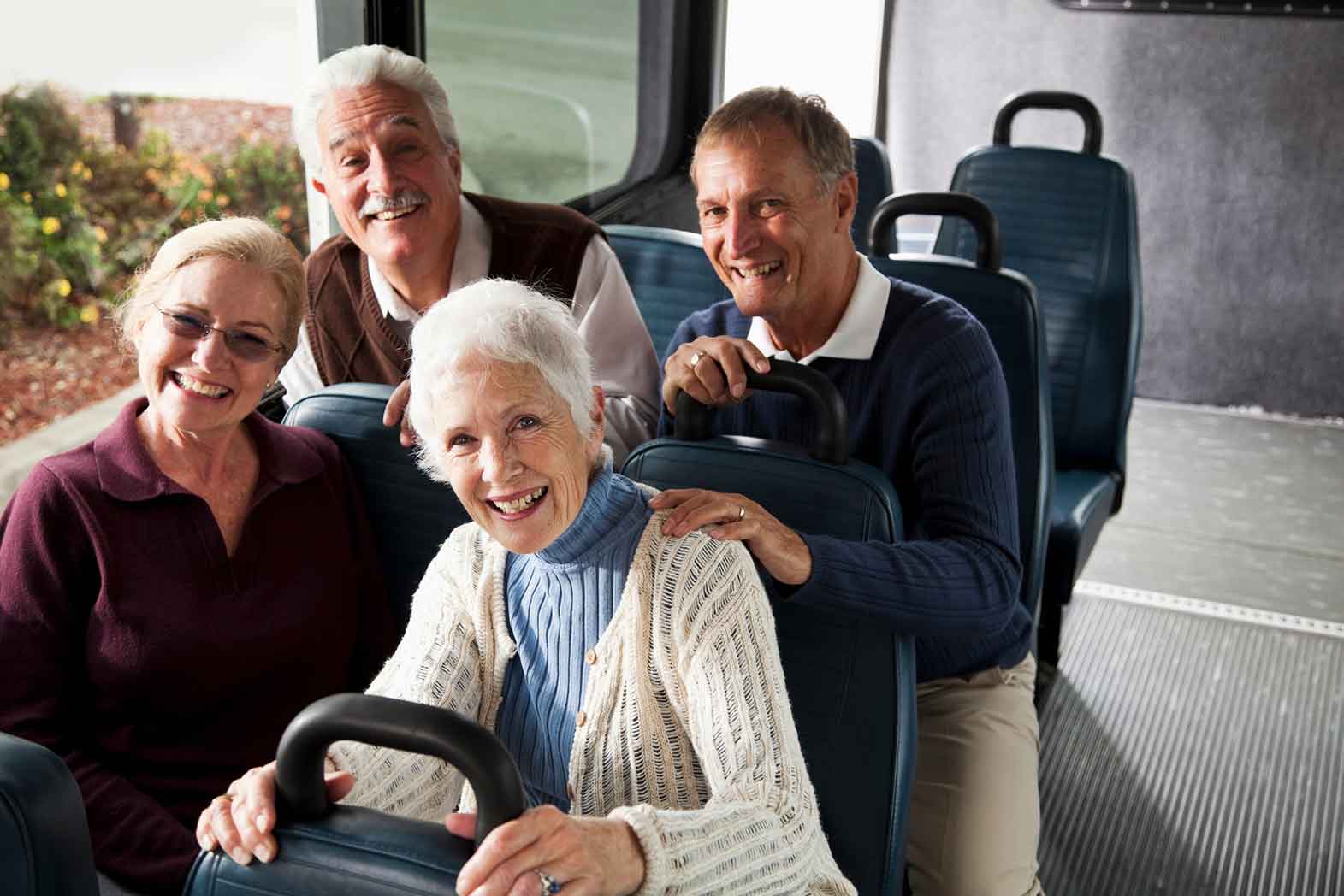Seniors Benefit Giving Up Driving, Seniors On a Bus